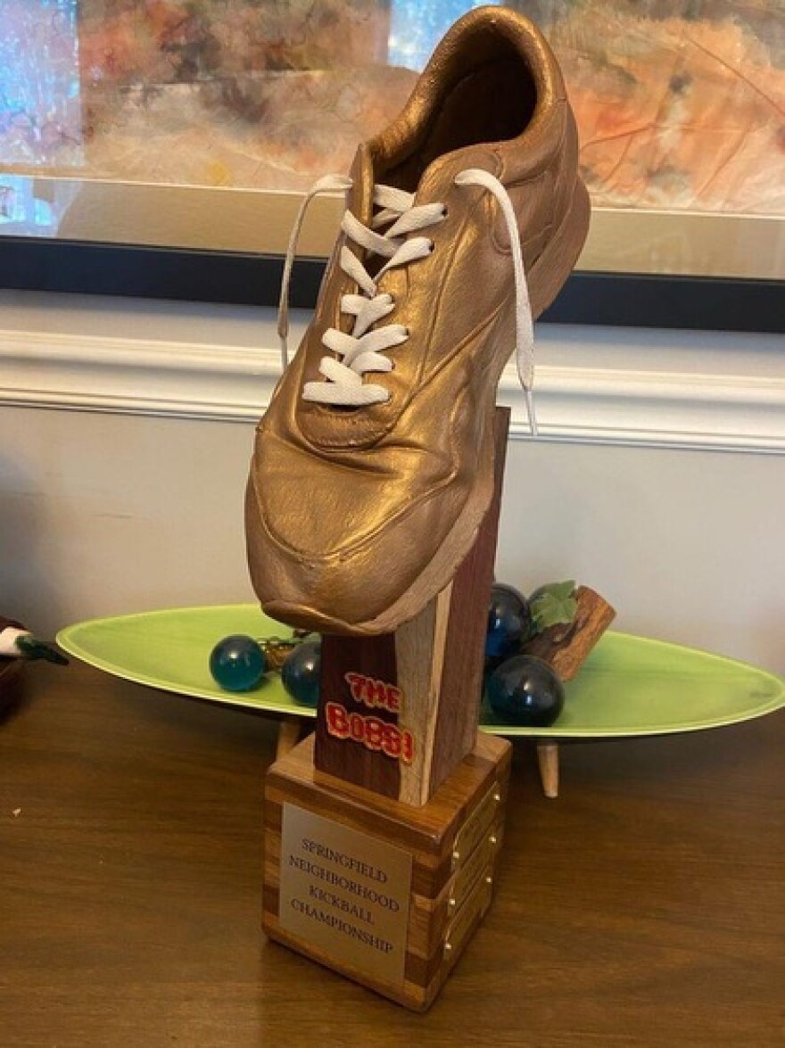 "The Bobbi"— coveted winning trophy of SGF Kickball tournament