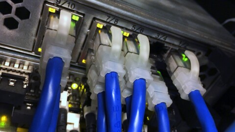 In this file photo, cables are connected to a server capable of handling an email server.