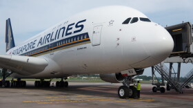 A Singapore Airlines Airbus A380 plane at Changi Airport in Singapore on Dec. 14, 2017. (Toh Ting Wei/AFP/Getty Images)