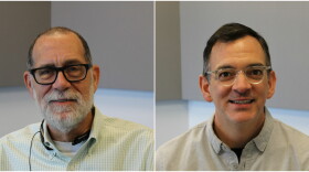 Long-time journalist Dick Weiss (left) and KSDK anchor Casey Nolen (right) talked about their two-week visit to Pakistan on media-exchange program.