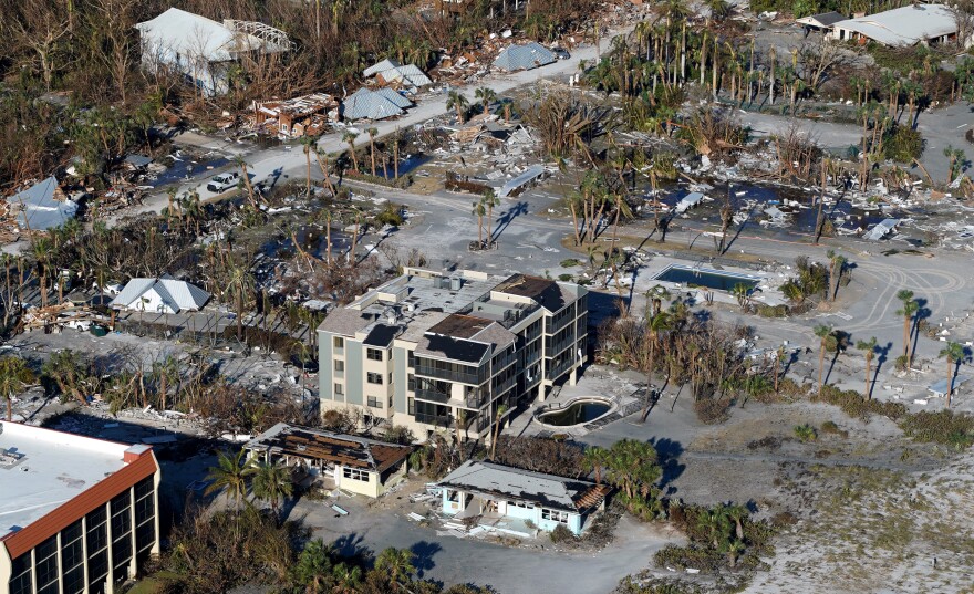 Buildings on Sanibel didn't fare well in the storm surge of Hurricane Ian.