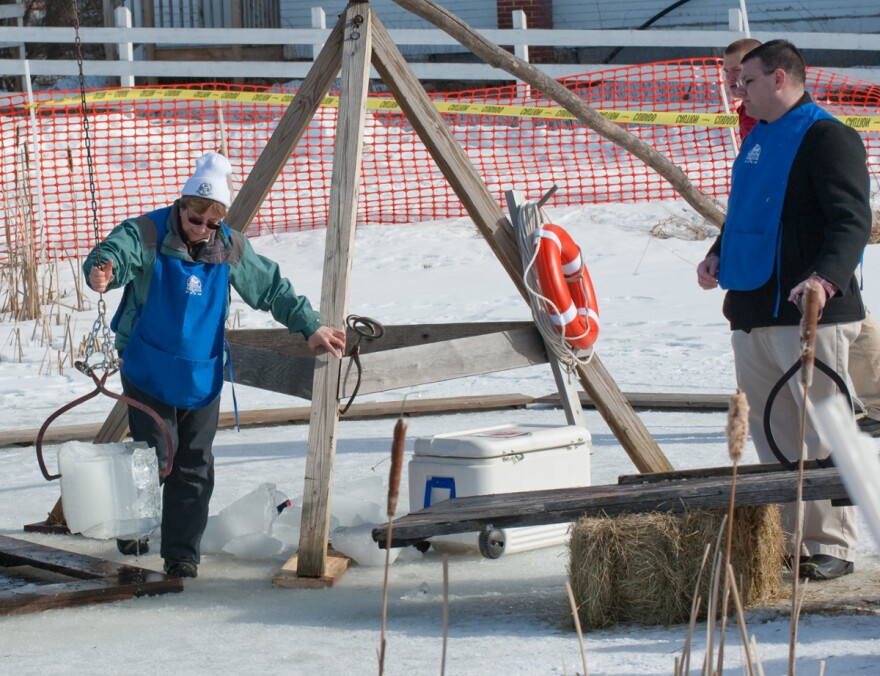 Ice harvesting like this became a larger industry during the 1800s.