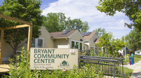 Solar panels placed on the Bryant Community Center.