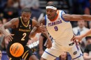 Vanderbilt guard Duke Miles steals the ball from Florida center Rueben Chinyelu during the semifinal game in the Southeastern Conference tournament Saturday, March 14, 2026, in Nashville, Tenn.