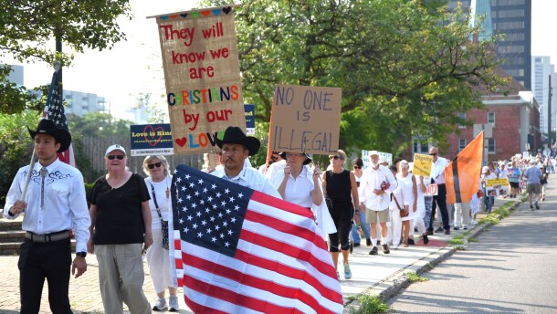 350 people quietly walked to the ICE office in Detroit where clergy tried to deliver a letter asking for dialog with the agency about the fear and chaos happening in immigrant communities.