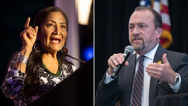 New Mexico gubernatorial candidates Deb Haaland and Gregg Hull.