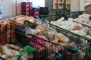 Carts of food at The Pantry in Kalihi. (Nov. 3, 2025)