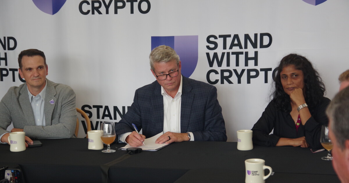 Congressman Bill Huizenga supports the CLARITY Act during a cryptocurrency roundtable in Kalamazoo