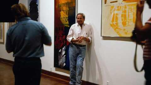 Bob Rauschenberg inside the gallery that bears his name on the Lee County campus of Florida SouthWestern State College.