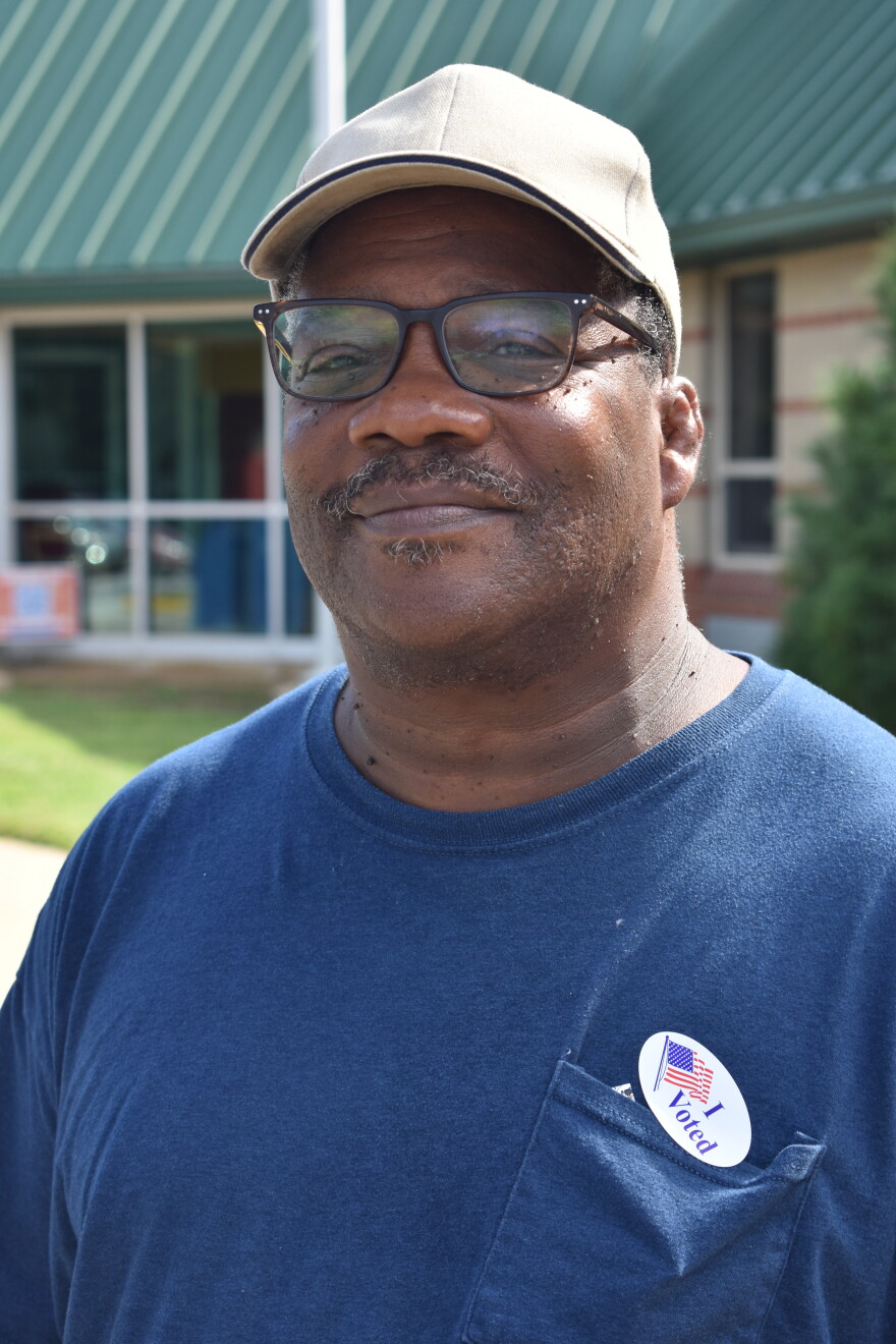 Darryl Hicks voted at Morris Early Childhood preschool in Lincoln