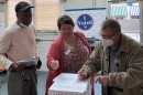 Deputy Director of Voter Registration and Elections Christina Thompson swears in Marlboro County poll managers Charles Peterkin, left, and Derek Montrose. The men will be in charge of poll security at their respective precincts' locations on Nov. 8.
