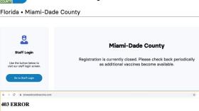 Websites to sign up for COVID-19 vaccinations from Miami-Dade County and the Florida Department of Health in Broward County have been overwhelmed by demand during their first week.
