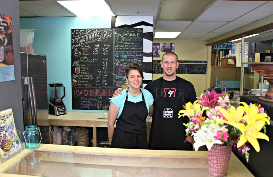 Kristie and Drew Harper opened a small bistro in Brookfield, Mo. Town leaders are courting other businesses in an effort to grow the local economy.