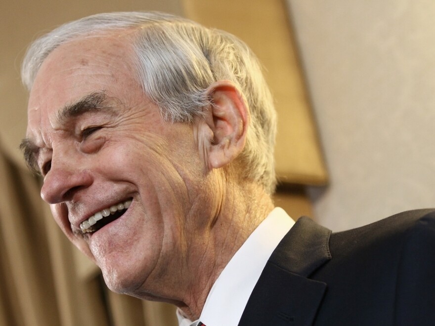 Republican presidential candidate U.S. Rep Ron Paul (R-TX) speaks at a campaign event during his 'Whistle-stop' tour at the Steeple Gate inn in Jan. 2, 2012 in Davenport, Iowa.