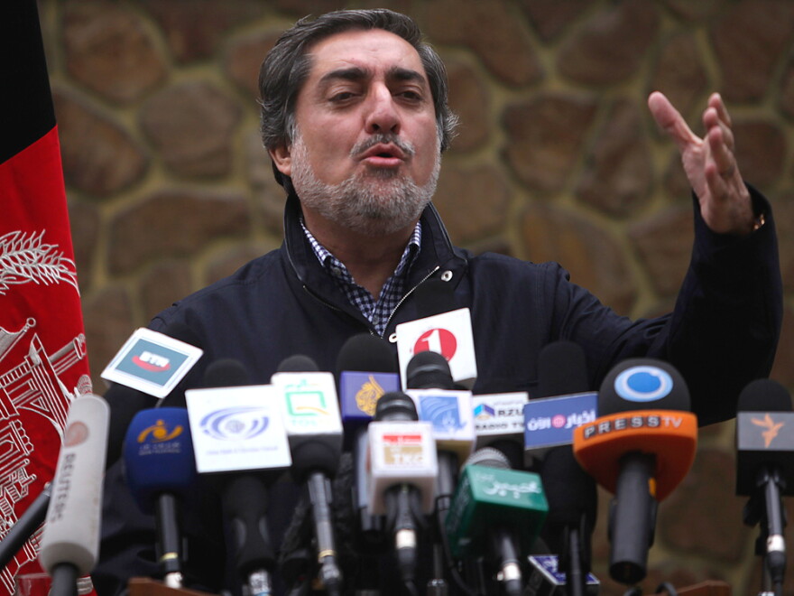 Despite his election loss, Abdullah Abdullah has remained the main political rival of Afghan President Hamid Karzai. Here, he holds a press conference at his residence in Kabul last month.