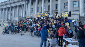 Photo from Monday's rally for Utah Lake