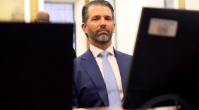 Donald Trump Jr. sits in court during his civil fraud trial at New York State Supreme Court in New York City.