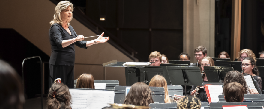 Dr Mary Land conducts the Concert Band