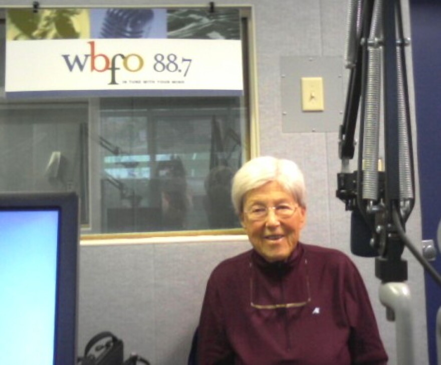 Joan Lorch Staple in the WBFO studio