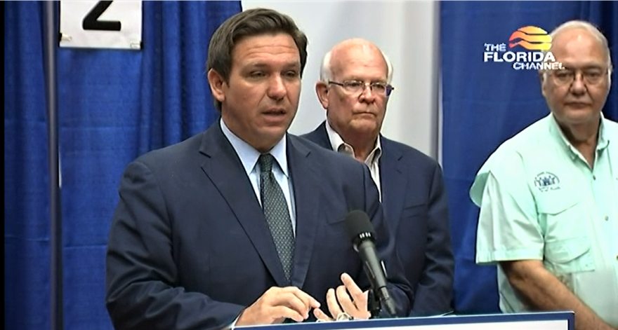 Gov. Ron DeSantis announced a new monoclonal antibody treatment site in The Villages. Image: Florida Channel