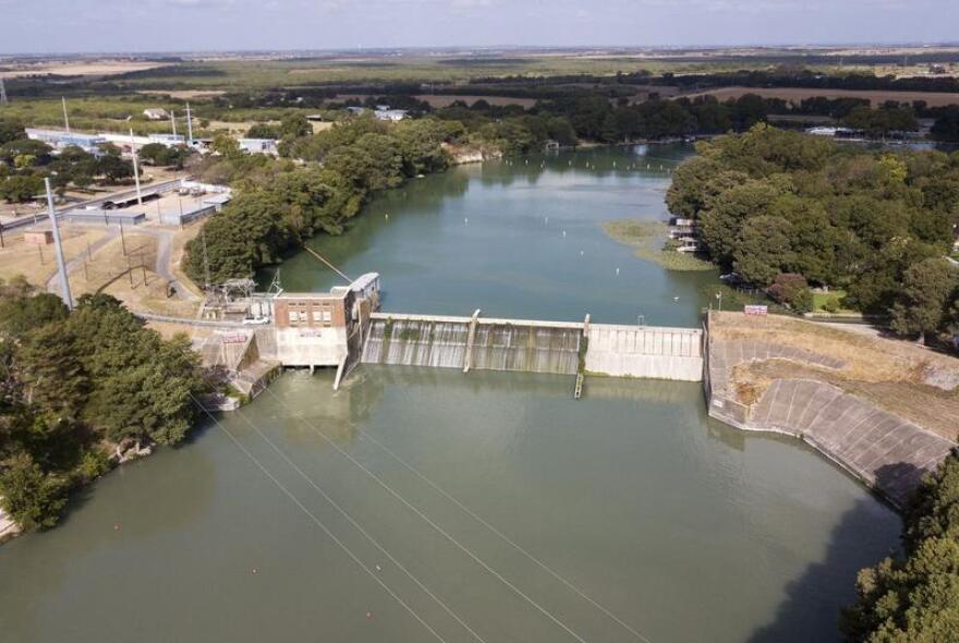 The dam at Lake McQueeny, near Seguin, is one of four remaining in the Guadalupe River Valley in Central Texas that are at risk of failure.