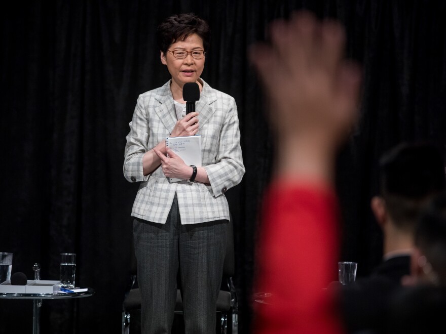 Carrie Lam, Hong Kong's chief executive, held an hours-long town hall with an antagonistic audience on Thursday.