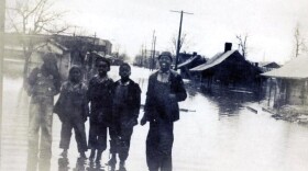This undated photo shows flooding in the Murfreesboro Bottoms, an area cleared in the early 1950s for Broad Street. Officials now seek to reconnect the area to downtown. (Courtesy Rutherford County Archives via WPLN)