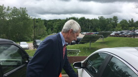 Michigan Public Service Commissioner Norman Saari can charge his Chevy Volt at a charging station installed at the MPSC headquarters.