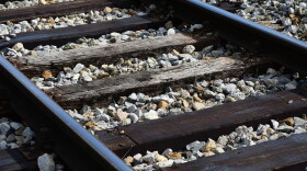 Stock image of train tracks