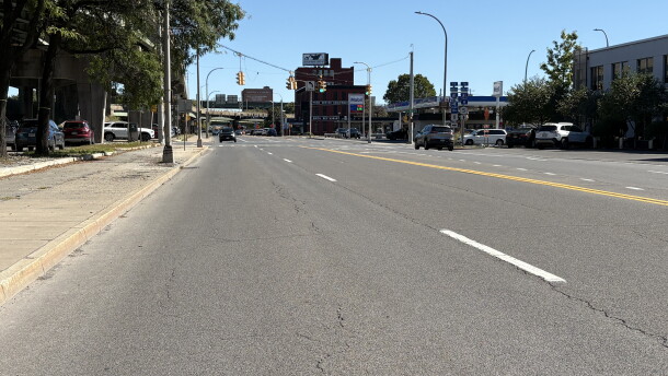 This stretch of Erie Blvd. in near the Erie Canal Museum will be dug up to install the stormwater trunkline.