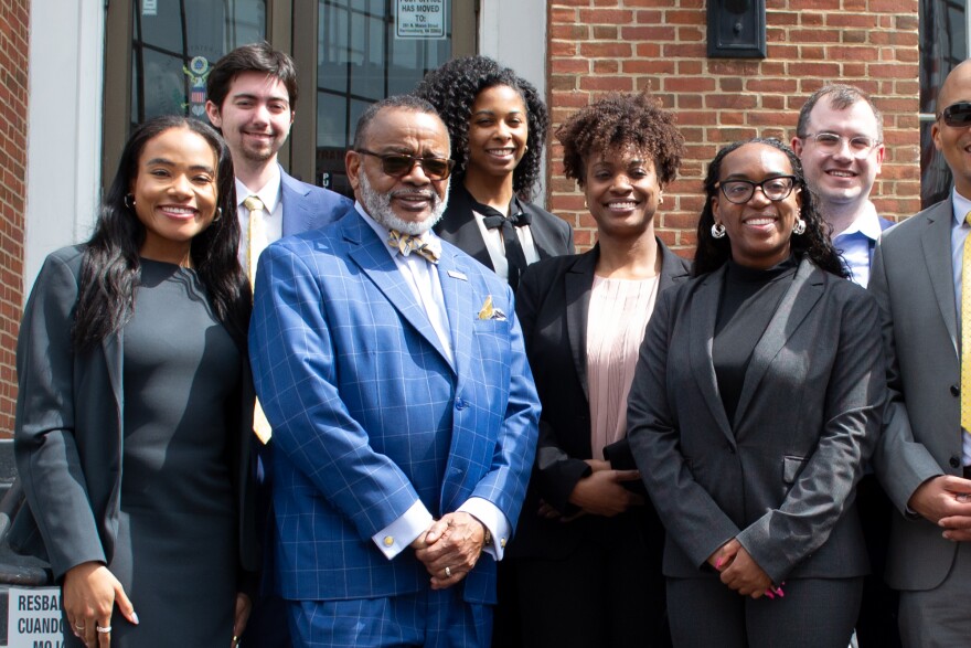 Rev. Cozy Bailey, third from the left, is the president of the NAACP Virginia State Conference, which filed the lawsuit alongside Shenandoah County students and parents.