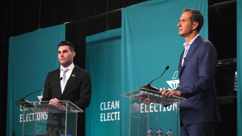 Republican Elijah Norton and Democrat Nick Monsour debate Thursday night as they vie to become the next state treasurer. (