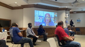 Alachua County Supervisor of Elections Kim Barton joins the Gainesville City Commission meeting via Zoom on Thursday to make recommendations ahead of a special election in November. (Jack Prator/WUFT News)