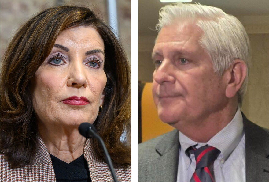 Gov. Kathy Hochul, left, and her challenger, Nassau County Executive Bruce Blakeman.