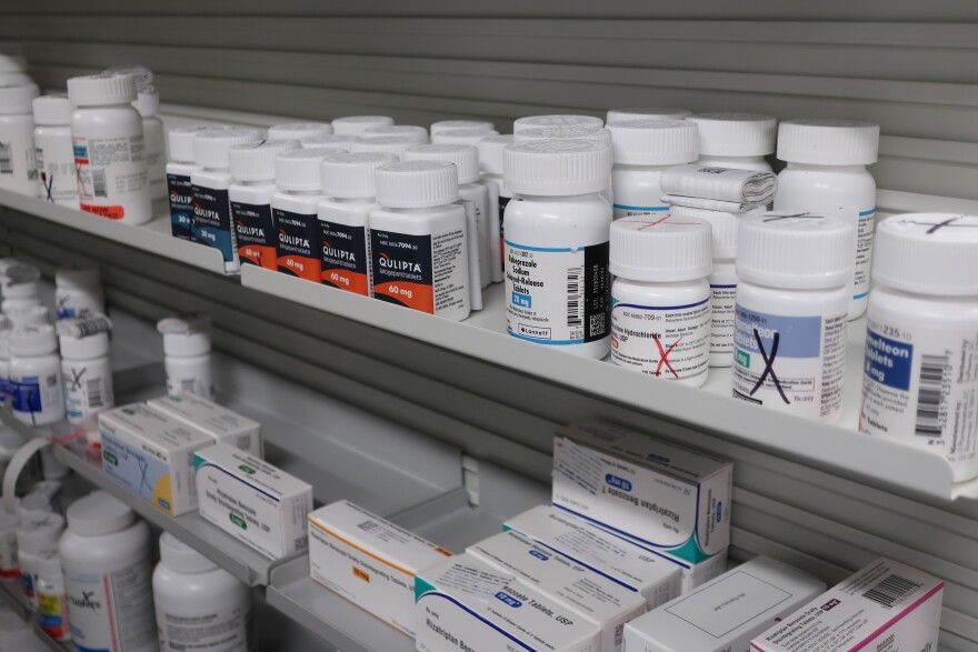 Bottles of medications sit on shelves at the Stormont Vail Retail Pharmacy in Topeka, Kan., Tuesday, June 2, 2026. 
