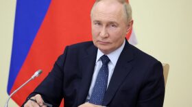 In this pool photograph distributed by Russian state-owned Sputnik agency, Russia's President Vladimir Putin chairs a meeting with Russian Government members at the Novo-Ogaryovo residence.