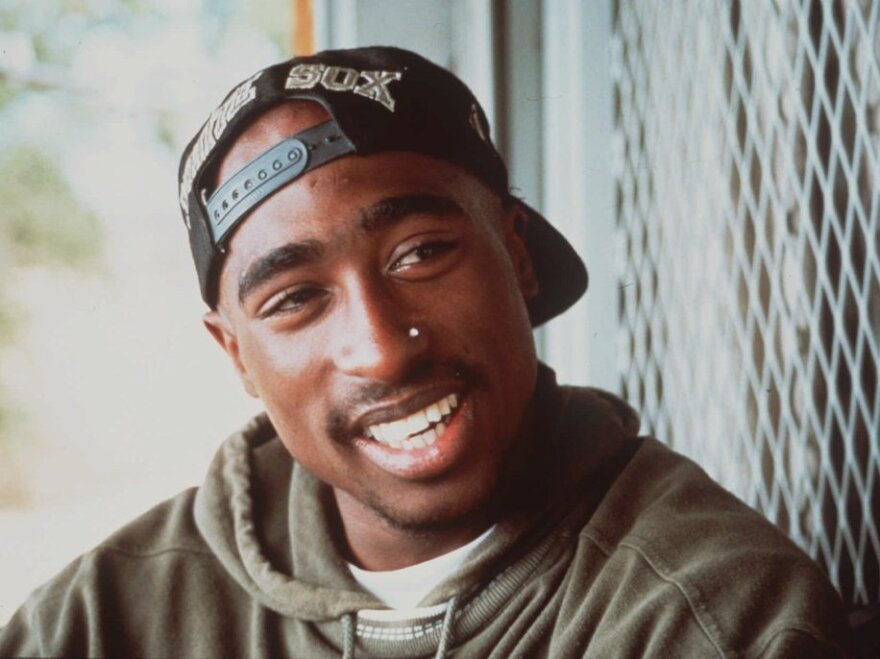 The music of Tupac Shakur, shown here in 1993, inspired the upcoming Broadway musical <em>Holler If Ya Hear Me.</em>