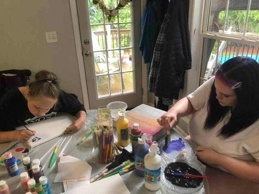 Mary Ashley tries to stay busy while staying home with her sister Allison during the coronavirus pandemic