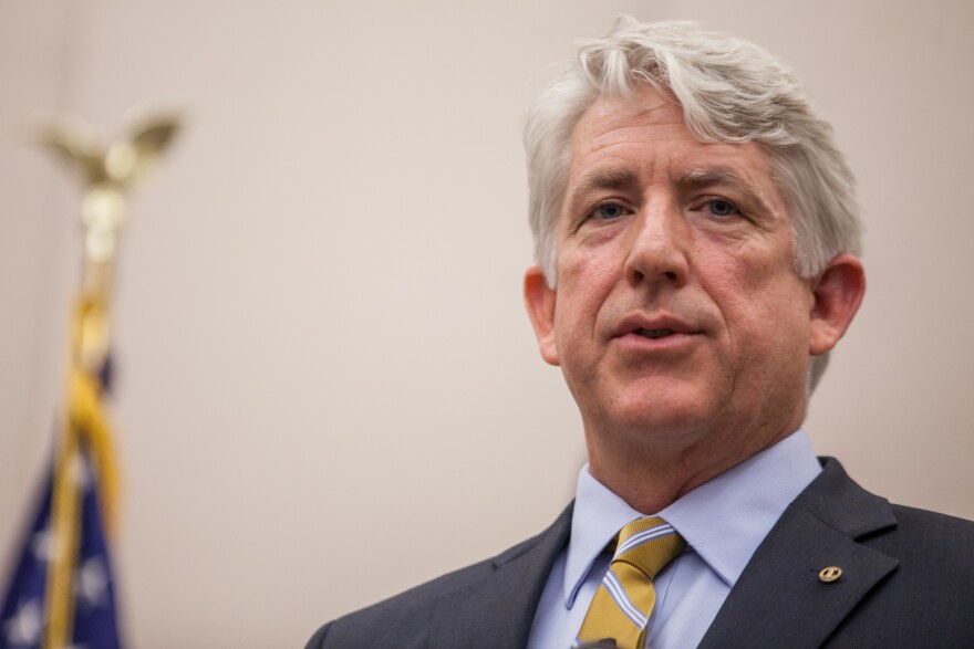 Virginia Attorney General Mark Herring speaks at a press conference in Richmond, Va., in 2014.