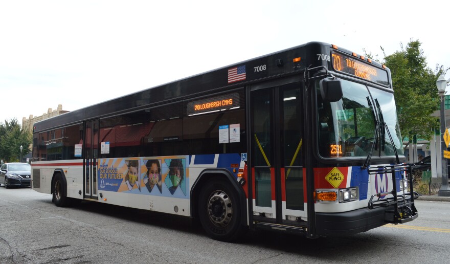 The #70 Grand rolls along the region’s busiest bus line on Saturday morning.