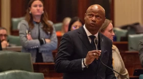 House Speaker Emanuel “Chris” Welch, D-Hillside, speaks on the floor.