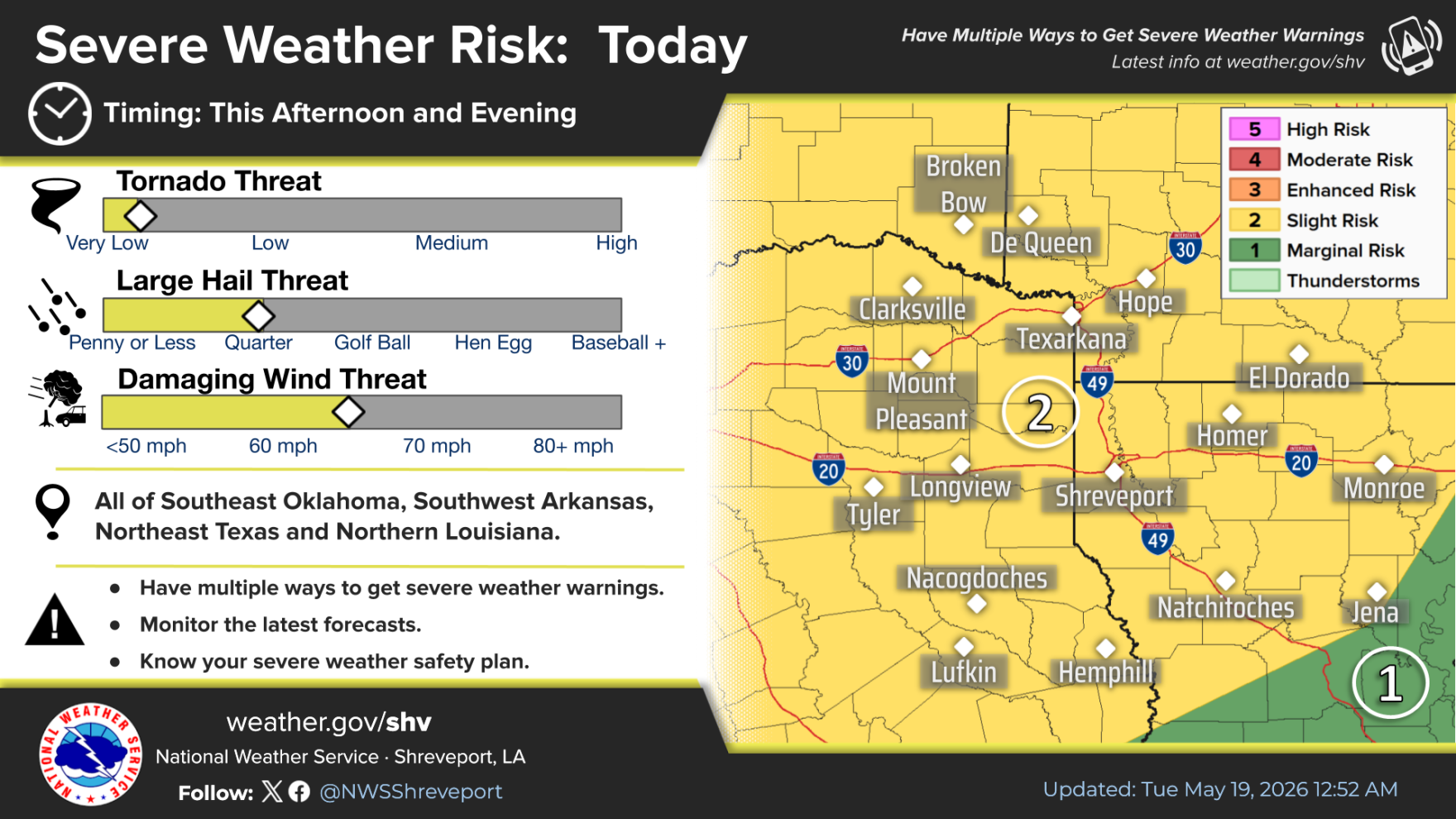 Strong to severe thunderstorms likely this afternoon through this evening