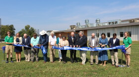 University of Kentucky and state leaders, including Kentucky Department of Agriculture Deputy Commissioner Warren Beeler, Kentucky Livestock Coalition President Caleb Ragland, Kentucky District 22 Senator Donald Douglas, UK President Eli Capilouto, Kentucky District 56 Representative Daniel Fister, Emeritus Professor William Moody and Lieutenant Governor Jacqueline Coleman, celebrate the opening of the Meats and Foods Industry Advancement Center on September 16, 2026. The facility will provide new meat science education opportunities and open a new market for Kentucky-grown products.