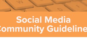 Banner with text. Social media community guidelines.