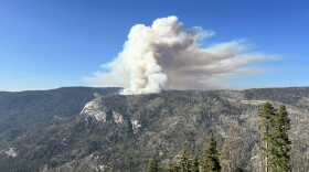 This photo provided by the National Parks Service shows the Dome Fire burning in Yosemite National Park on Wednesday, Sept. 16, 2026.