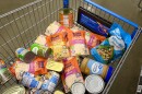 A Walmart cart filled with a 14-day supply of emergency food in Honolulu. (Jan. 30, 2026)