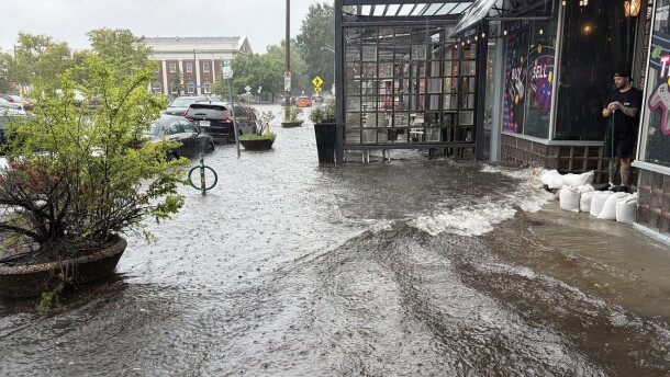 A photo of the intersection of Colonial Ave. and W. 20th Street in Norfolk during a flash flood on Aug. 4. City Council approved millions for flood control projects on Tuesday evening.