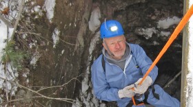 Dr. Allen Kurta visiting Keel Ridge Mine in Iron Mountain, Michigan for research.