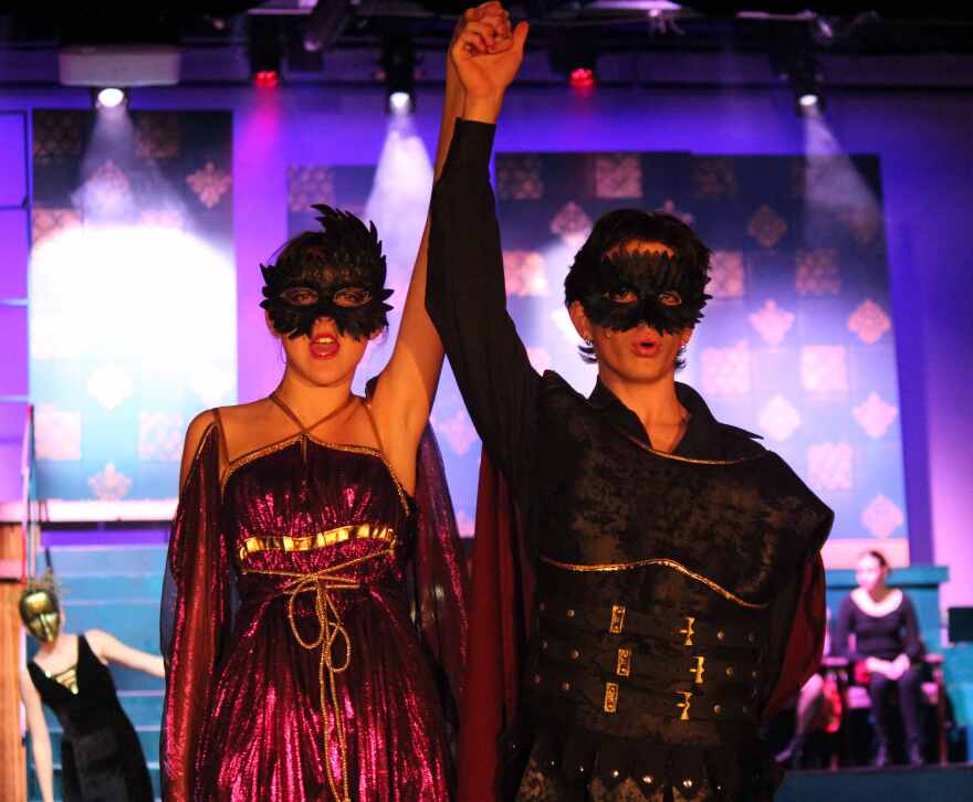 Scene from the masquerade opera in 'Natasha, Pierre & The Great Comet of 1812.'