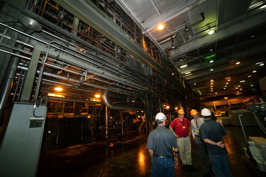 View inside the old boiler house where the four original coal-burning boilers operated for more than 100 years.